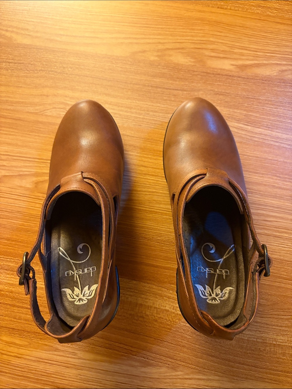 Dansko Brown Leather Ankle Strap Booties - Picture 6 of 7